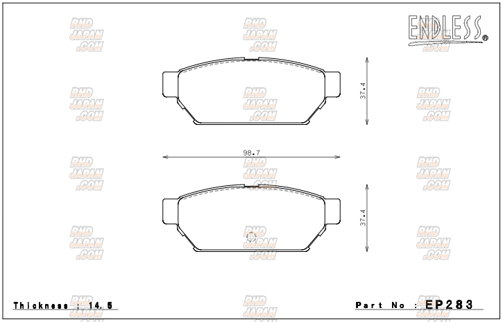 Endless Brake Pads Full Set Type Super Street M-Sports SSM Plus